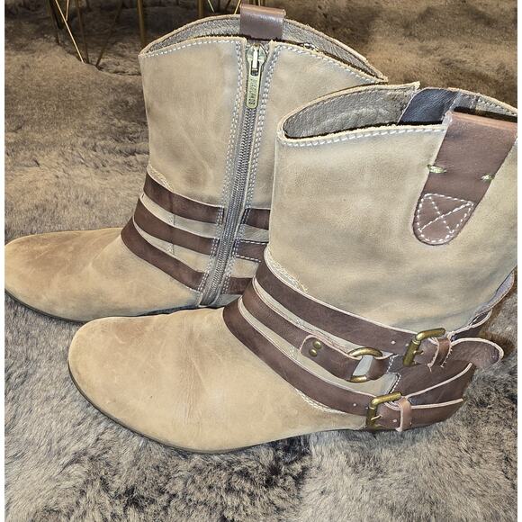 Pikolinos Boots Womens 38 Brujas Mid Calf Side Zip Western Boot Brown Leather - Picture 5 of 6